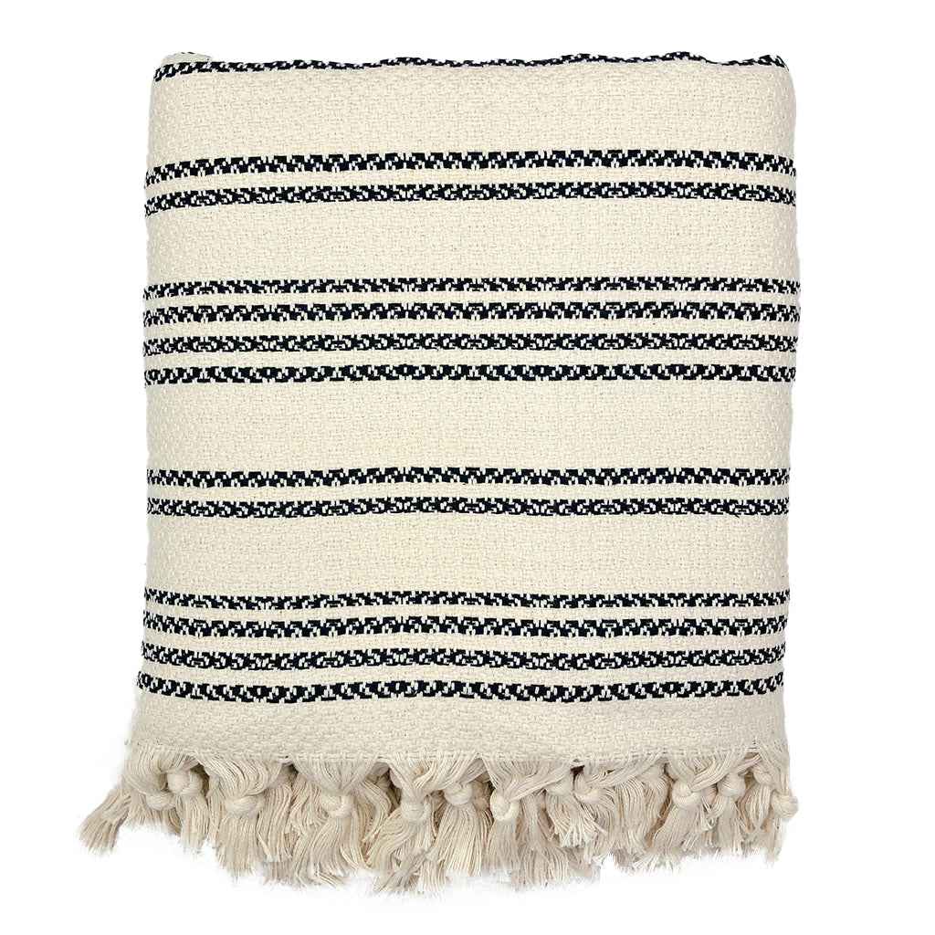 High-Quality Woven Stripe Turkish Throw
